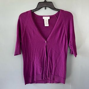 💐Purple•Cardigan•3/4 sleeve•white stag brand•S(4/6)